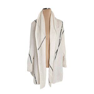 Sarah Pacini White and Black Criss Cross Open Front Cardigan Sz OS